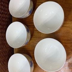 【未使用 有田焼 湯呑み 5客セット】青藍窯 木箱入 和食器 茶道具 茶器 煎茶道具 同梱相談可 煎茶器 懐石道具 華道具 花紋 茶杯 和美術の画像