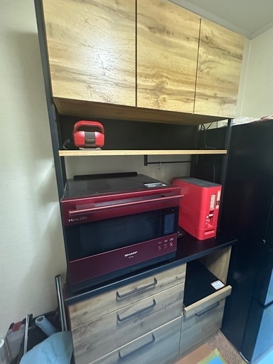 3枚扉 家具・インテリア ニトリ キッチンボード 食器棚90cm