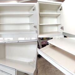 ニトリ キッチンボード 幅120cm 高さ191cm レジューム ホワイト RESUME-120-2TF-H キッチンボード 食器棚 ☆ 札幌市北区屯田 の画像