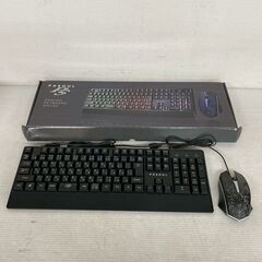 【新品未使用】PASOUL LEDゲーミングキーボード・マウス セット ブラック JIS配列 有線 PCパーツ パソコン用品 周辺機器 Y2150の画像