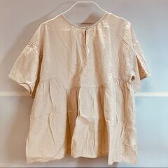 Samansa Mos2　ドビーパッチワークブラウス（キナリ）フリーサイズの画像