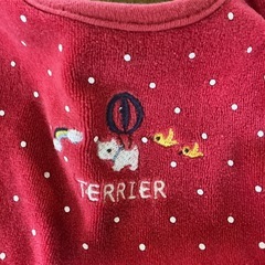 可愛いスタイ🥰ベビー用品💗汚れアリ💦よだれかけベビースタイ女の子用🩷水玉模様食事用エプロン赤レッドの画像