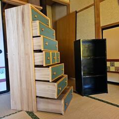整理だんす　タテ、ヨコ自在チェスト　天然木製　※おまけ付きの画像