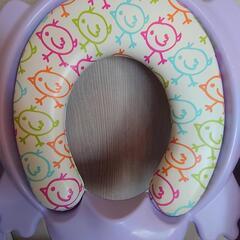 【お取引中断中】トイトレ 便座 補助便座 折りたたみ 子供 踏み台 折り畳み トイトレグッズ トイレ 子供用 キッズ 収納 トイレトレーニング 踏み台付き 耐水性 水洗い ステップの画像