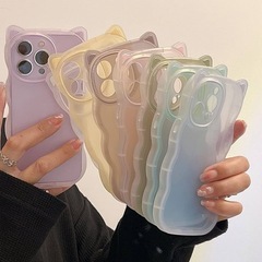 新品！iphone14pro case スマホケース おしゃれ かわいい ネコ耳 韓国 可愛い シンプル 透明 クリア あいふぉん14pro ケース スマホカバー アイフォン14pro ケース 超軽量 薄型 TPU ソフトシェル iphone ケース 耐衝撃 擦り傷防止 携帯カバー 携帯ケース 人気iphone ケース ランキング　ピンクの画像