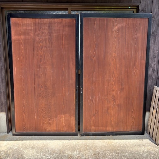 古民家　引き戸　板戸　2枚組　アンティーク建具