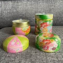 和柄の茶筒セットの画像