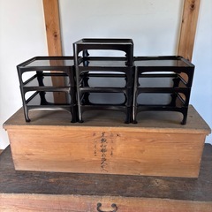 黒漆和膳　江戸期　10客　木箱付き　アンティークの画像
