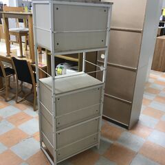 【ｼﾞｬﾝｸﾞﾙｼﾞｬﾝｸﾞﾙ金沢店】  ラック 白 木目調 W58×D39×H160 クリーニング済み												の画像