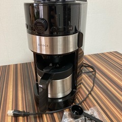 ◆siroca/シロカ　コーン式全自動コーヒーメーカー/SC-C122　シルバー/ガラスサーバー　ドリップ方式　参考価格\19,800-の画像