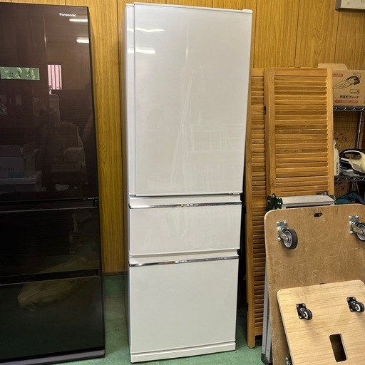 【済】三菱 3ドア 冷蔵庫 MR-CX37E-W 365L