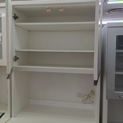 ★リユースのサカイつくば店★TK6343 ニトリ 食器棚 ホワイト H201×D51×W80 クリーニング済みの画像