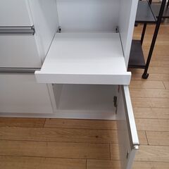 ★リユースのサカイつくば店★TK6345  レンジ台 ホワイト H86×D40×W120 クリーニング済みの画像