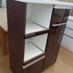 ★リユースのサカイつくば店★TK6346  レンジ台 ダークブラウン H121×D45×W80 クリーニング済みの画像