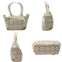 コーチ F16276 トートバッグ カーキ×ゴールド  COACH アップリケ  ショルダーバックの画像