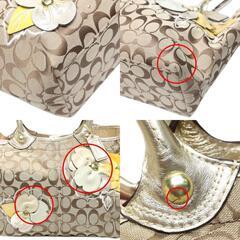 コーチ F16276 トートバッグ カーキ×ゴールド  COACH アップリケ  ショルダーバックの画像