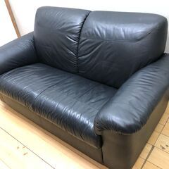  IKEA イケア TIMSFORS ティムスフォルス 本革 レザーソファ ブラック 2人掛け ソファー 北欧家具 高級感 【糸島市内 送料無料】88252-1-010の画像