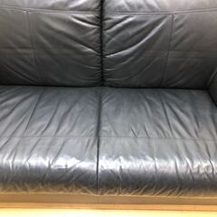  IKEA イケア TIMSFORS ティムスフォルス 本革 レザーソファ ブラック 2人掛け ソファー 北欧家具 高級感 【糸島市内 送料無料】88252-1-010の画像