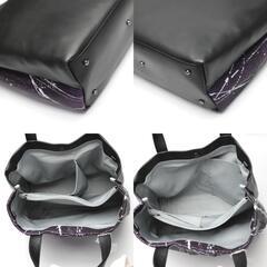 シャークスキン LB-4199 トートバッグ ブラック×パープル  Shark Skin シャーク ラムの画像