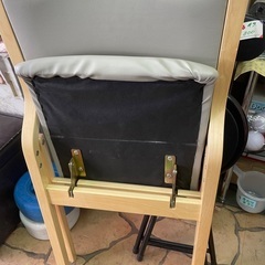 折りたたみ椅子　グレー　木目　合皮の画像