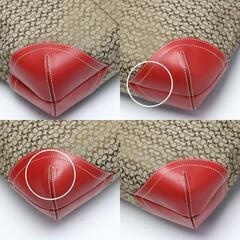 コーチ 6377 ショルダーバッグ レッド×ブラウン  COACH 斜め掛け シグネチャーの画像