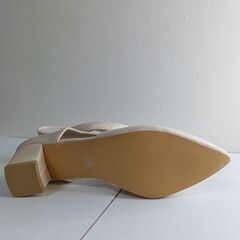 新品 25cm アプリコット ミュール サンダル ストラップパンプス ローヒールの画像