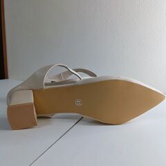 新品 25.5cm アプリコット ミュール サンダル ストラップパンプス ローヒの画像