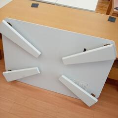 【リユースのサカイ八街店】★ジモティ割あり★ 折りたたみテーブル　ホワイト　クリーニング済　YJ7652の画像