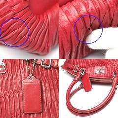 コーチ 18643 ハンドバッグ レッド  COACH マディソン ギャザードレザーバック 2wayバッグの画像