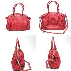 コーチ 18643 ハンドバッグ レッド  COACH マディソン ギャザードレザーバック 2wayバッグの画像