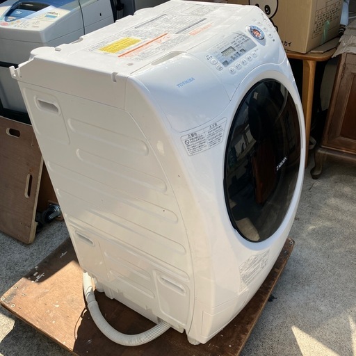 【TOSHIBA/9kg】ドラム式洗濯機　東芝　洗濯機　白　ホワイト　ZABOON 【動作ok】簡易清掃するなら+¥5000でやります