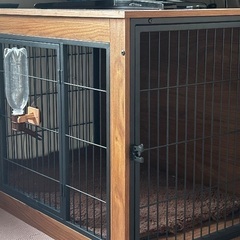犬　ケージ　木製の画像