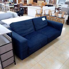 リユースのサカイ太田店★ジモティ割あり★  ソファ ネイビー H80×D92×W192 クリーニング済み OJ10794の画像