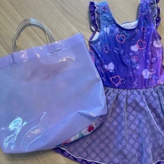 キミとアイドルプリキュア　プールバッグ　ビニールバッグ　水着120センチ　紫　   の画像