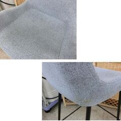 カウンターチェア ライトグレー 布製 座面高60cm 桜屋工業 CHERRY HOMEDAY ハイチェア 椅子 バーチェア 札幌 西野店の画像