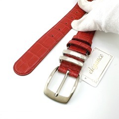 クロコダイル MHM-0005 ベルト レッド  CROCODILE GERBERA HCP社の画像
