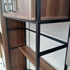 *お値段見直しました*リユースのサカイ栃木店★ジモティ割あり★  食器棚 ブラウン W93.5×D40×H182 クリーニング済み TC10483の画像