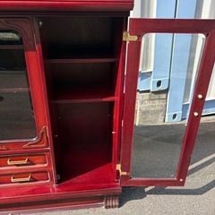 アンティーク　サイドボード　ガラス戸　キャビネット　コレクションケースの画像