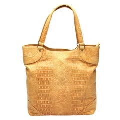 CK-1106 ハンドバッグ キャラメル   カーフ 牛革型押カイマン