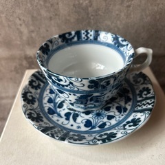 昭和レトロ　有田焼　陶華窯　カップ&ソーサー　鶏アラベスクデザイン　5客セットの画像
