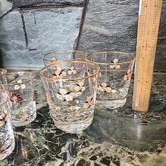 花柄ガラスショットグラスマ9個セットの画像