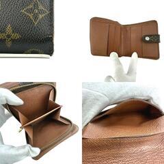 ルイヴィトン M61667 二つ折り財布 ブラウン  LOUIS VUITTON コンパクトジップ モノグラムの画像