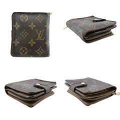 ルイヴィトン M61667 二つ折り財布 ブラウン  LOUIS VUITTON コンパクトジップ モノグラムの画像