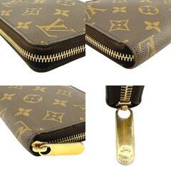 ルイヴィトン M41895 長財布 ブラウン×フューシャ  LOUIS VUITTON ジッピー・ウォレット モノグラムの画像