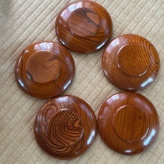 津南伝統工芸　木製茶托 5枚セットの画像