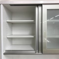 【ｼﾞｬﾝｸﾞﾙｼﾞｬﾝｸﾞﾙ金沢店】  食器棚 ホワイト W100.5×D50.5×H210.5 クリーニング済み												の画像
