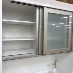 【ｼﾞｬﾝｸﾞﾙｼﾞｬﾝｸﾞﾙ金沢店】  食器棚 ホワイト/ハイタイプ W100.5×D50.5×H210.5 クリーニング済み												の画像
