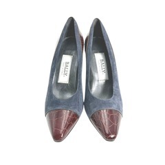 バリー  パンプス ワインレッド  BALLY Mサイズ 5 1/2 クロコ柄の画像