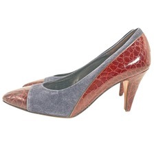 バリー  パンプス ワインレッド  BALLY Mサイズ 5 1/2 クロコ柄の画像