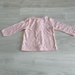 西松屋 ピンクのドット柄 長袖カーディガン 80cm女の子 ハート柄の画像